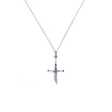 Vintage Narsil Broken Sword Pendant Necklace Movie Aragorn Sword Cosplay Necklace Chain Metal Jewelry Movie Fans Boyfriend Gift