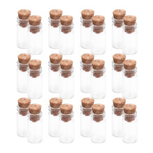 50 frascos de vidrio con tapones de corcho para mensajes y manualidades