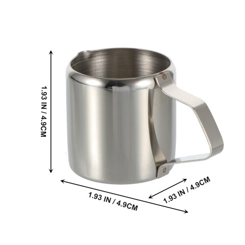stainless steel coffee cup with handle for milk storage and bar use 1