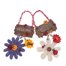 2pcs sunflower ladybug welcome home hanging pendant pastoral decor