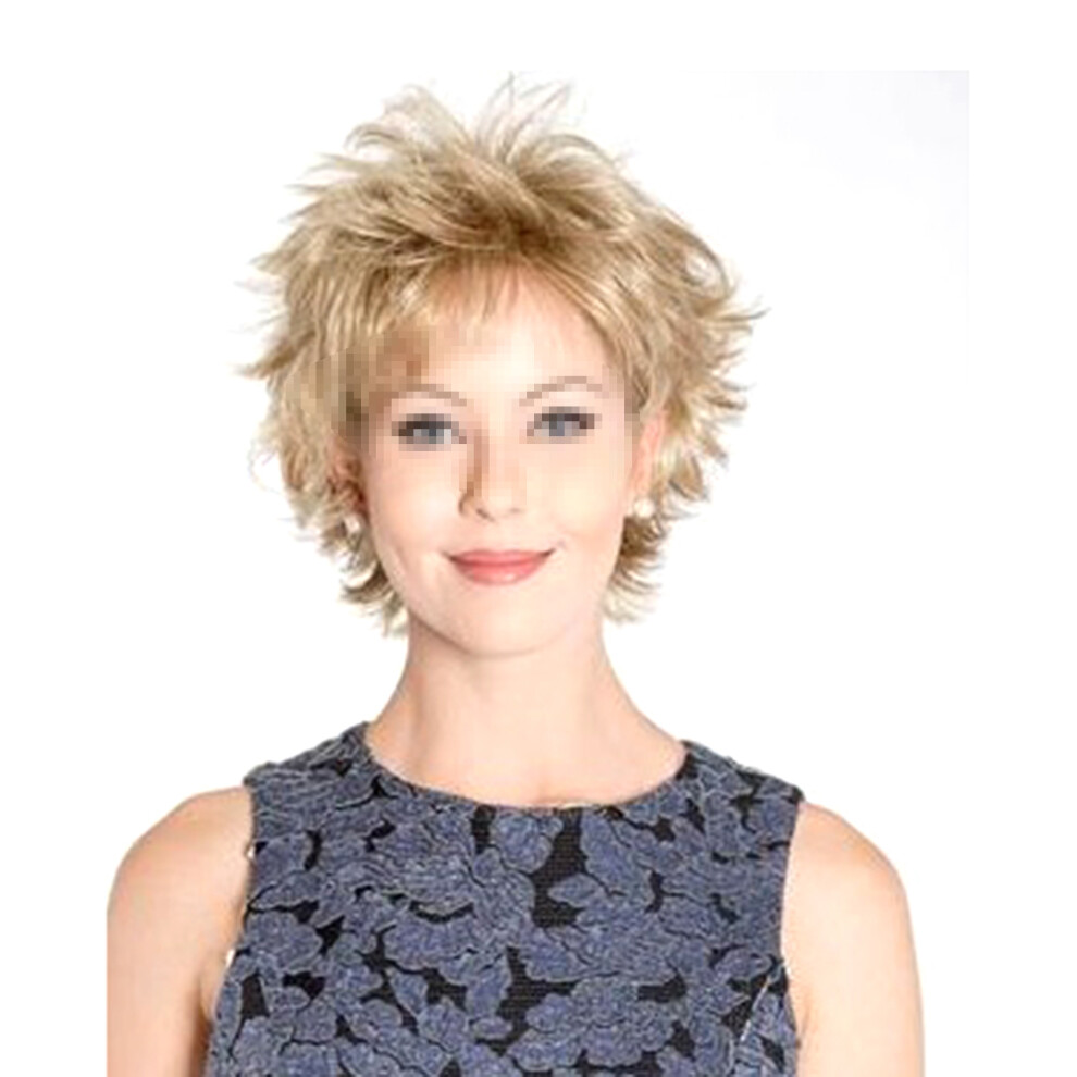 Totority Unisex Women's Short Straight Synthetic Blonde Wig For Party