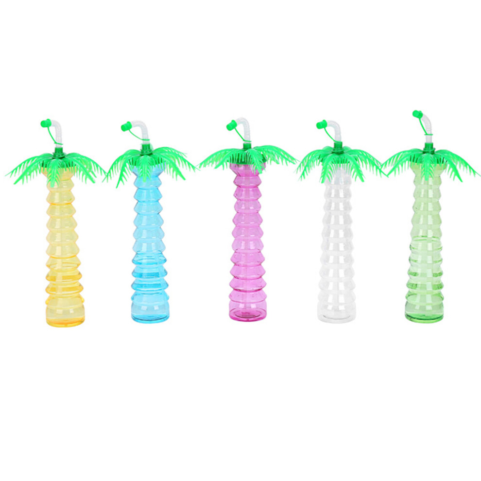 5pcs hawaiian coconut tree straw bottle cup for summer beach (mixed)-image-OPC-PKQ7TGP-NEW