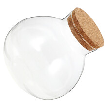 round glass jar terrarium with cork lid for succulents air plants