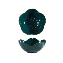 2pcs ceramic bowls, dark green porcelain sauce dishes for kitchen