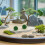 5-teiliges Formschnitt-Set mit grünen Foliage-Kugeln 1,2 cm 5