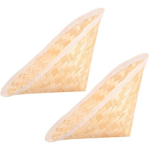2 chapéus de bambu trançado para pintura e decoração em creche