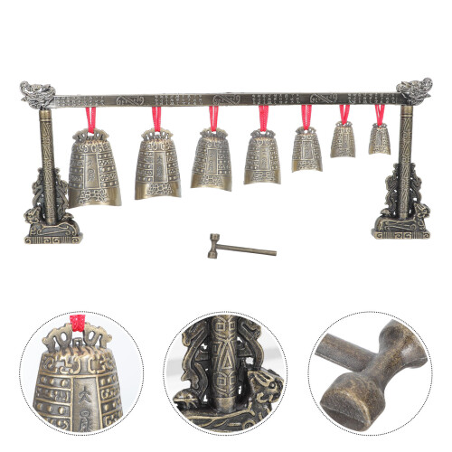 1Set Goldene Antike Chimes Deko Trommel Instrument Robust Langlebig 2
