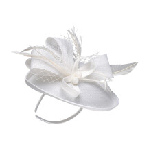 1Pc White Floral Veil Hair Band Female Party Headband
