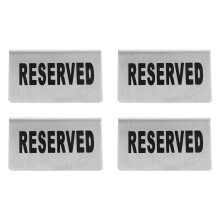 4 stück edelstahl „reserved“ schilder für restaurant (silber)