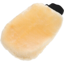 Beige Plush Car Washing Gloves Soft Mitts for Vehicle Care