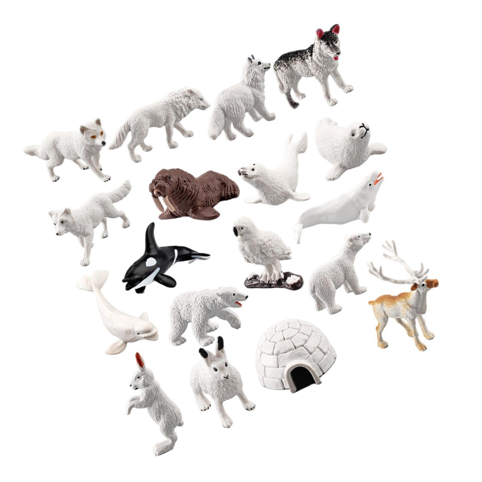 18Pack Lifelike Arctic Animal Model Miniature Statues Home Desktop-image-OPC-PKQ8GPF-NEW