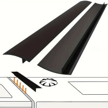(Black, 2 counts) Silicone Stove Gap Cover, 2 Counts Heat Resistant Oven Gap Filler Seals Gaps Between Stovetop and Counter, Easy to Clean Stove Gap Guard