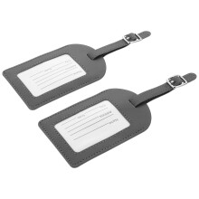 2 lederen bagagelabels PU id-labels duurzame kofferhanglabels
