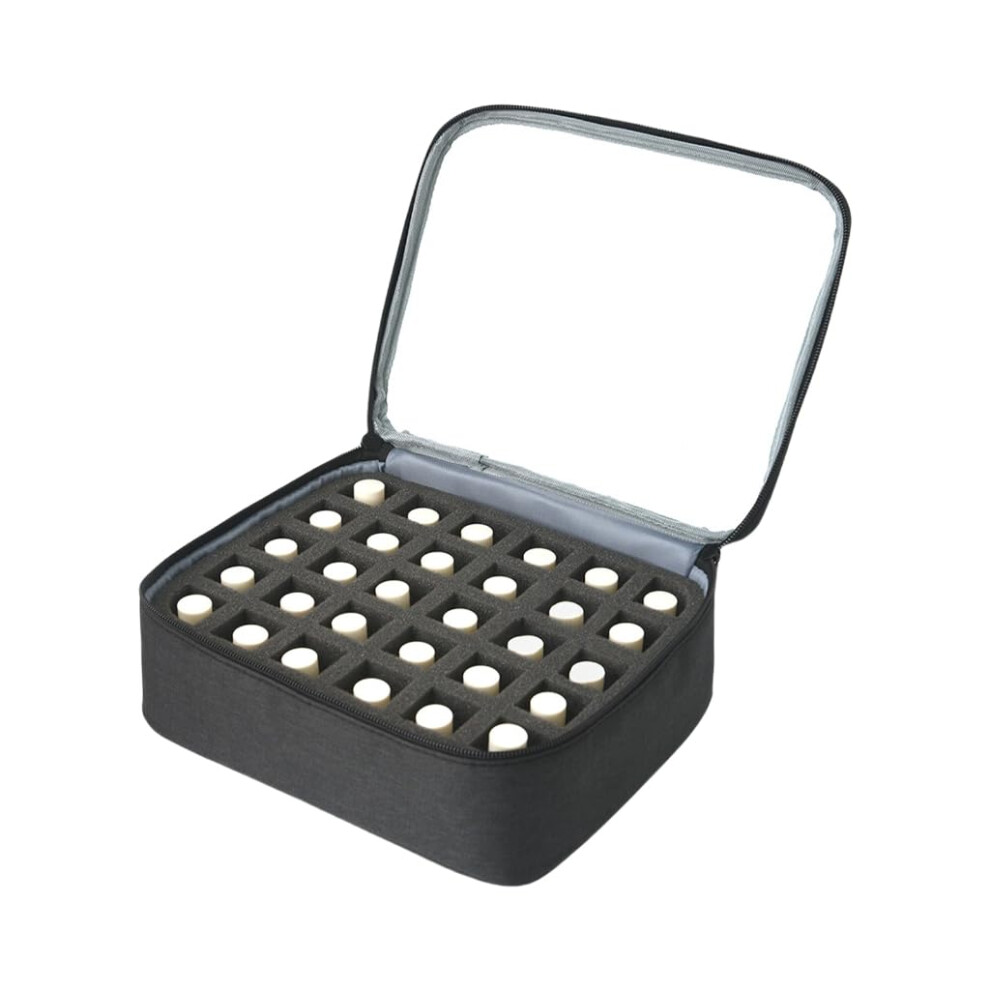 Black Portable Nails Polished Storage Box 30-Hole Carrying Case Clear Access Nail Polish Organizer For Essential Oils