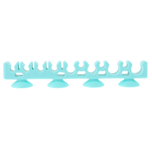 1Pc Makeup Brush Drying Rack Green Silicone Multi-Slot Holder 1
