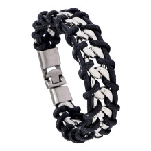 herren ledernes geflochtenes armband personalisiert punk style