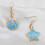 One Pair Asymmetric Shell Star Shaped Summer Ear Studs 8