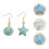 One Pair Asymmetric Shell Star Shaped Summer Ear Studs 6