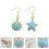 One Pair Asymmetric Shell Star Shaped Summer Ear Studs 4