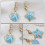 One Pair Asymmetric Shell Star Shaped Summer Ear Studs 10
