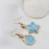 One Pair Asymmetric Shell Star Shaped Summer Ear Studs 7