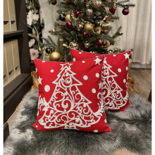 Outdoor Red Tree Throw Pillow Covers Farmhouse 18x18 Embroidered Summer Decor Pillowcases Cushion Protectors 2 Pcs
