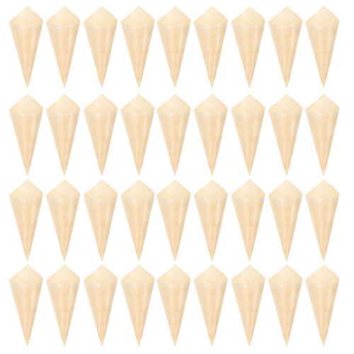 50 einweg holz häppchenhütchen eiswaffel becher party
