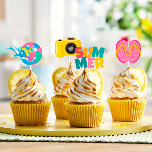 12 strand cupcake-topper hawai kuchenstäbchen pool 2
