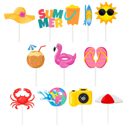 12 strand cupcake-topper hawai kuchenstäbchen pool