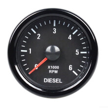 52mm Dashboard Gauge For Diesel Engines, Diesel Engine Tachometer, 0-6000 RPM, 2-1/16 Inch Diameter