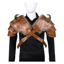 hombreras de cuero sintético para disfraz vikingo y cosplay medieval