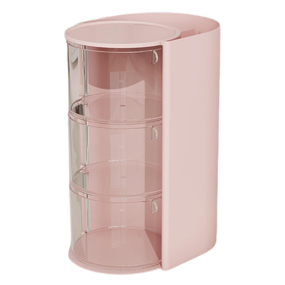 Pink Makeup Storage Box Rotatable Drawer Organizer For Cosmetics Large Capacity Makeup Holder Multi Layer Vanity Storage