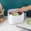 Trash Can Desk Bin, Mini Portable Table Waste Bin Press-Type Lid Desktop Dustbin Tissue Box Holde 7