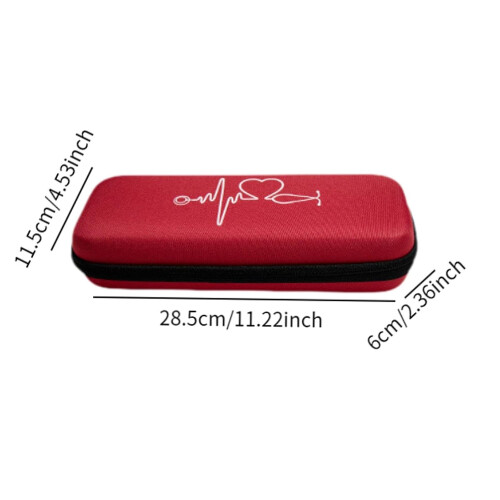 Stethoscope Carrying Case Travel Protective Holder Red Storage Box Organizer 1