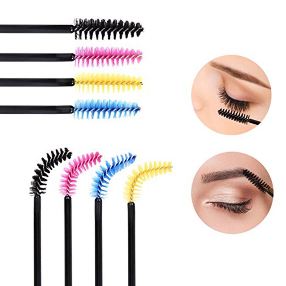Artibetter 300Pcs Multicolor Disposable Mascara Wands Eyelash Applicator Kit