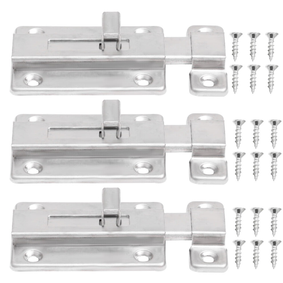 3 Pcs Sliding Door Latch Lock Indoor Bolts For Doors Gate Safety 3271823310660