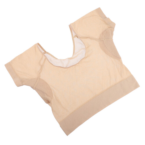 washable thin armpit underarm pad vest beige 2