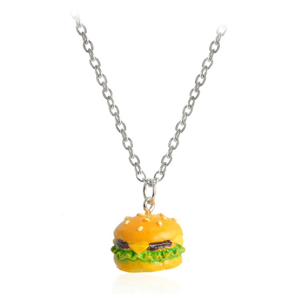 Artibetter 2 Pcs Couple Cartoon Necklace With Burger And Fries Pendant