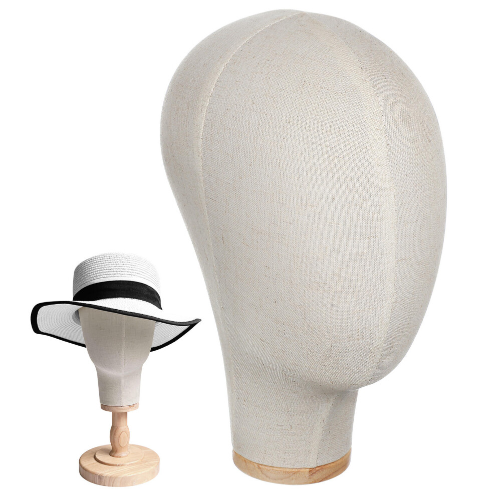 Artibetter Unisex Linen Block Head Mannequin For Hair Extensions Wigs Display