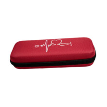 Stethoscope Case Holder Storage Box With Inner Mesh Pocket Portable Travel Stethoscope Carrying Bag Red