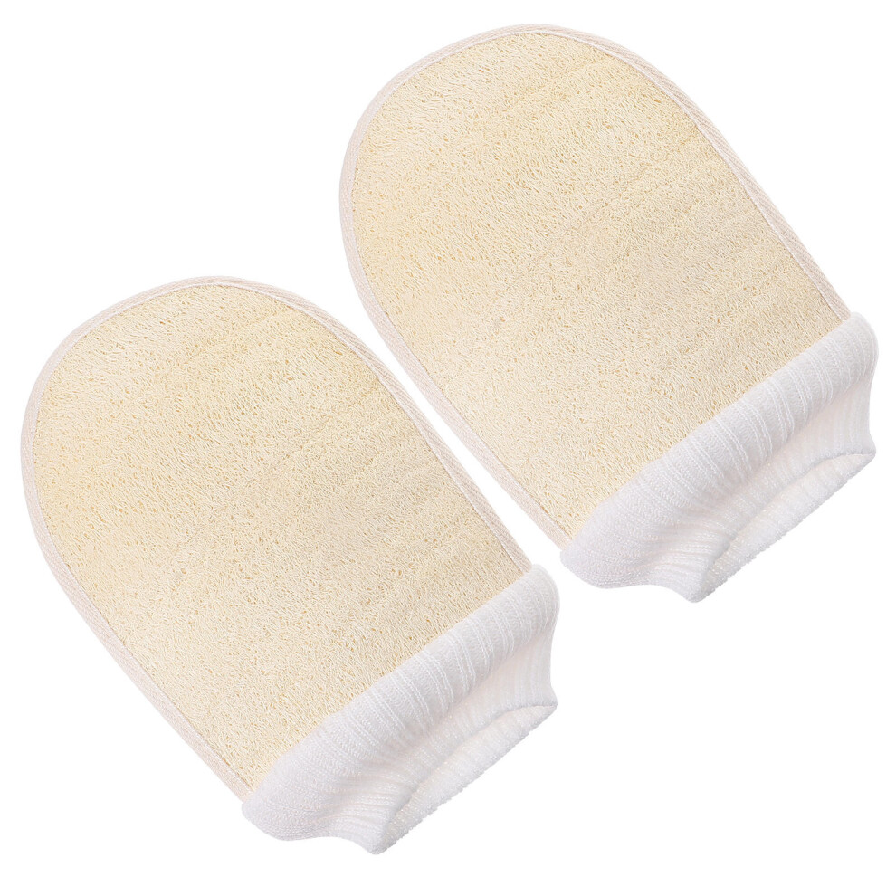 Totority 2Pcs Loofah Exfoliating Gloves For Body Scrubbing