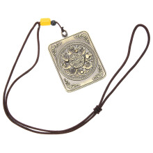 Thangka Box Round Floating Locket Engraved Photo Necklace For Women