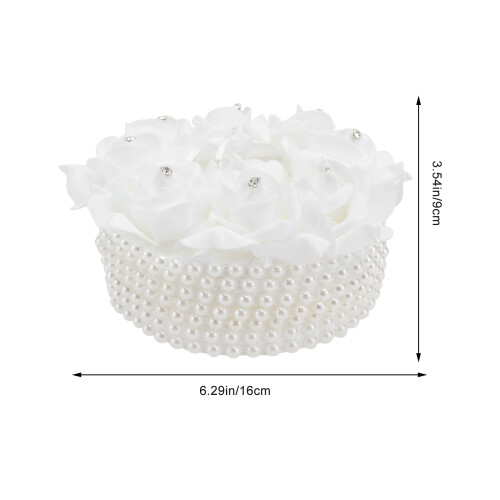 Pearl Bow Ring Pillow Bride Bridesmaid Wedding Pillows For Ceremony 1