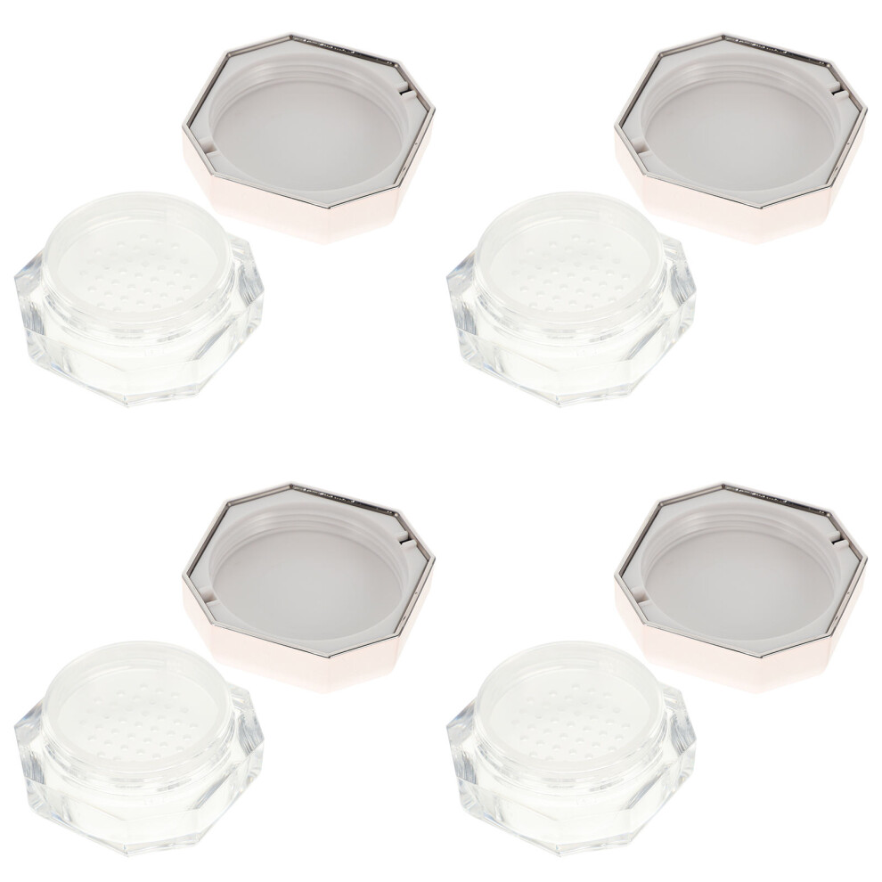 Villcase Gold 4Pcs Octagonal Empty Makeup Powder Containers, Rose Portable