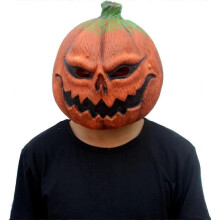 Pumpkin mask scary latex full head mask fancy dress scarecrow decoration halloween costume party