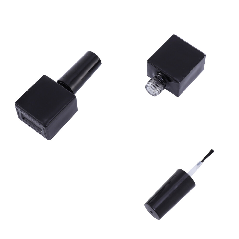 Vaguelly Black 12Pcs Glass Nail Polish Bottles With Brush Caps For Storage