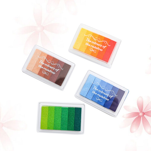 1pc craft ink pad 6-color rainbow stamp set for diy projects