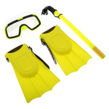 kids snorkeling set with dry snorkel anti-fog goggles and fins 25-30
