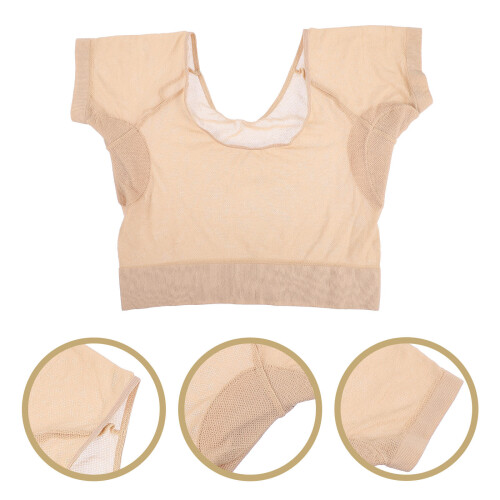 washable thin armpit underarm pad vest beige 1