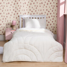 (Arches Cream, King) OHS Coverless Quilted Duvet with Pillowcase Set Soft Fleece Teddy Sherpa Cable Knit 7.5/10.5 TOG All Year Round Summer Winter Camping